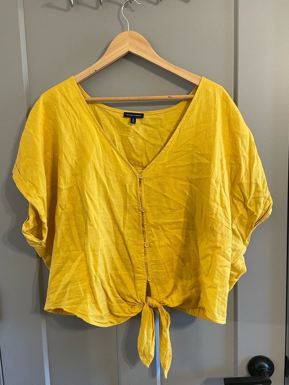 Universal Standard Tropez Tied Linen Crop